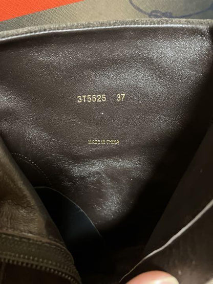 PRADA Short Boots Shoes EU 37 US 7 Suede Dark Brown Authentic