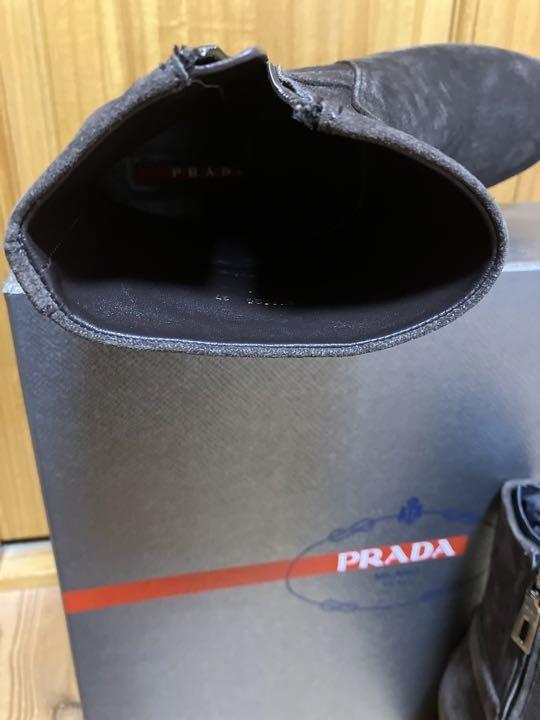 PRADA Short Boots Shoes EU 37 US 7 Suede Dark Brown Authentic