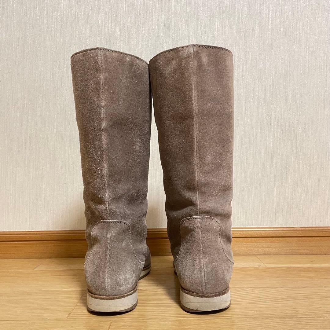 PRADA Long Boots Shoes EU 36 US 6 Suede Brown Authentic