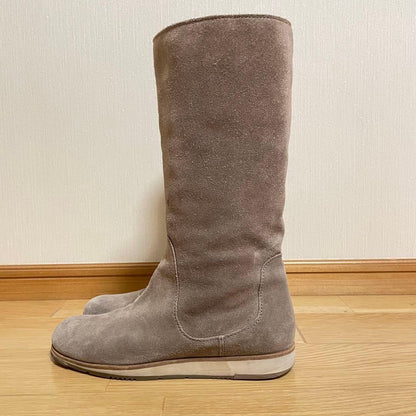 PRADA Long Boots Shoes EU 36 US 6 Suede Brown Authentic