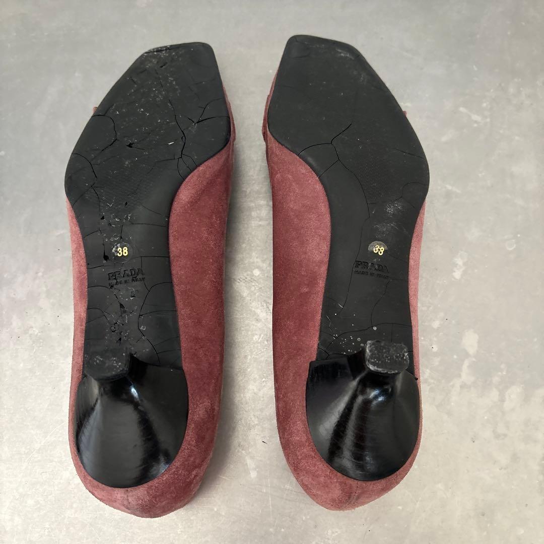 PRADA Shoes Pumps Heel EU 38 US 8 Suede Smoke Pink Authentic