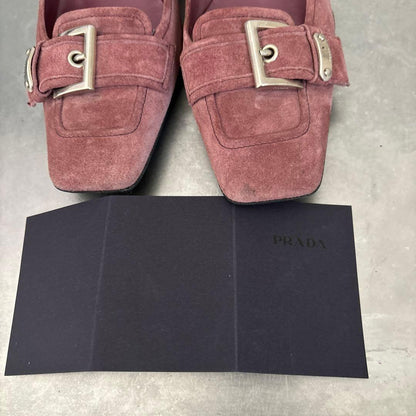 PRADA Shoes Pumps Heel EU 38 US 8 Suede Smoke Pink Authentic