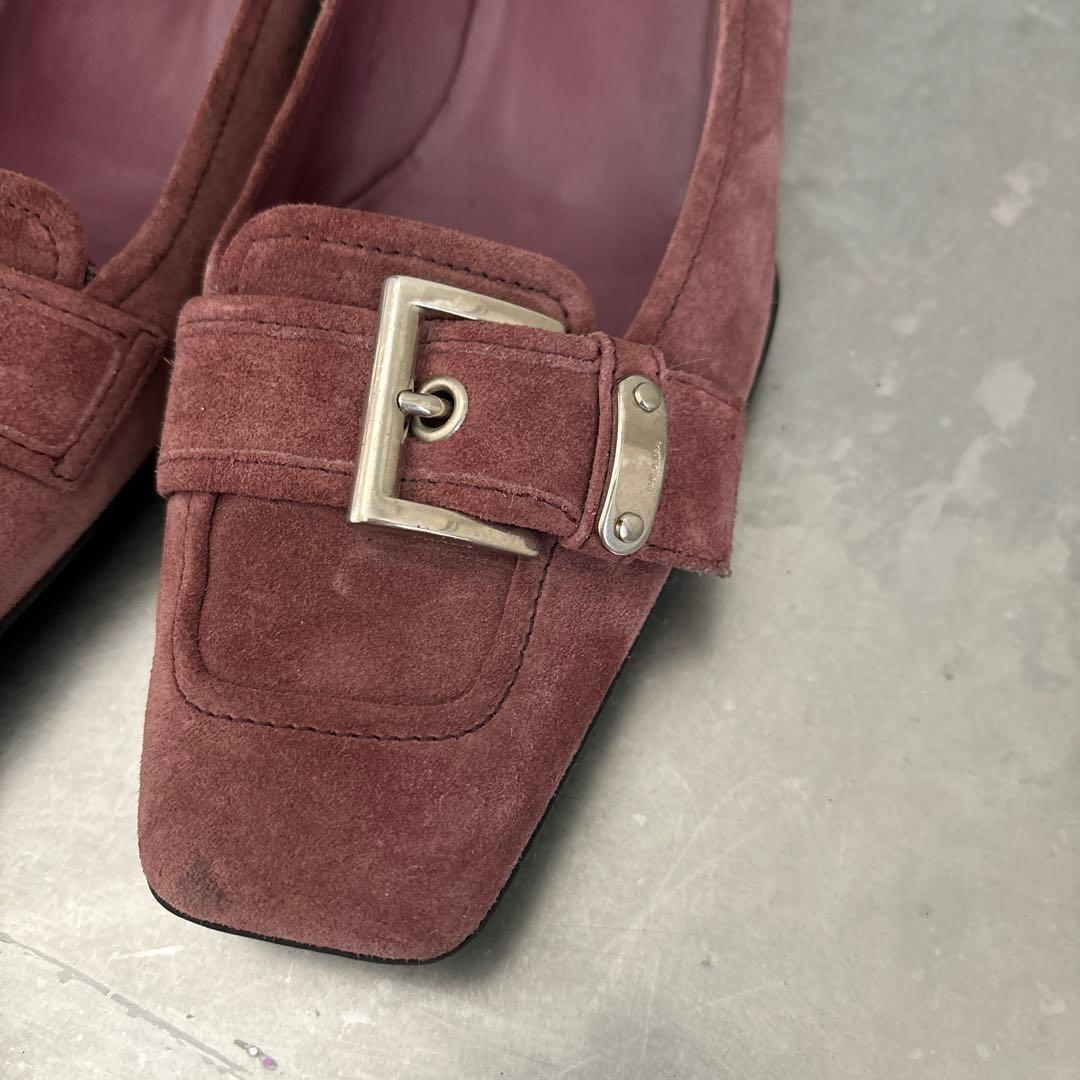 PRADA Shoes Pumps Heel EU 38 US 8 Suede Smoke Pink Authentic