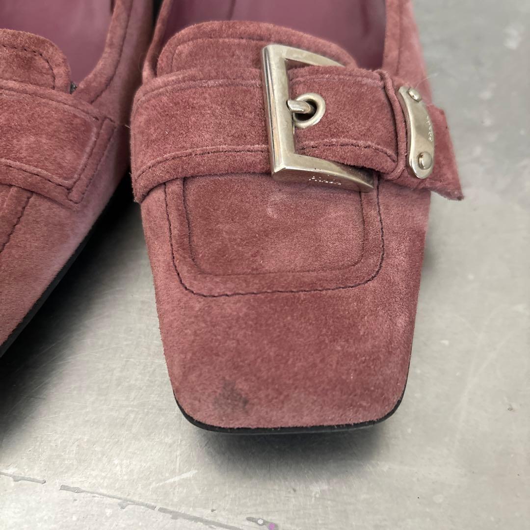 PRADA Shoes Pumps Heel EU 38 US 8 Suede Smoke Pink Authentic
