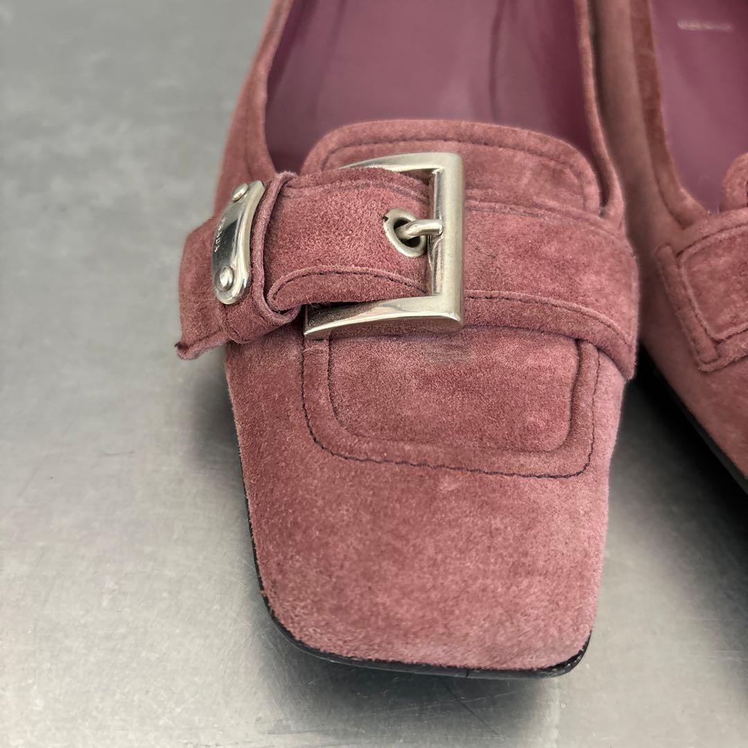 PRADA Shoes Pumps Heel EU 38 US 8 Suede Smoke Pink Authentic