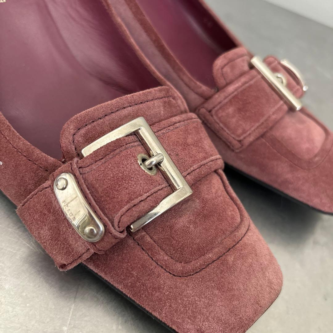 PRADA Shoes Pumps Heel EU 38 US 8 Suede Smoke Pink Authentic
