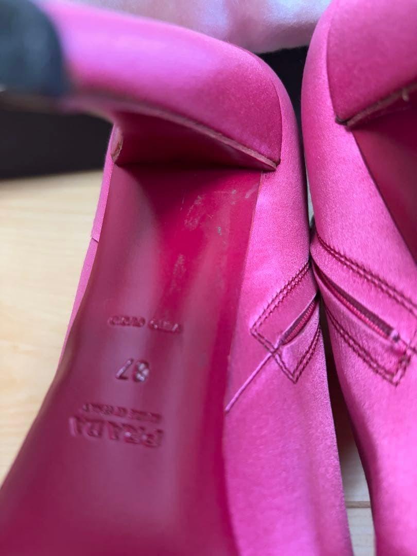 PRADA Shoes Pumps Heel EU 37.0 US 7.0 Satin Pink Authentic