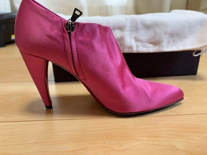 PRADA Shoes Pumps Heel EU 37.0 US 7.0 Satin Pink Authentic