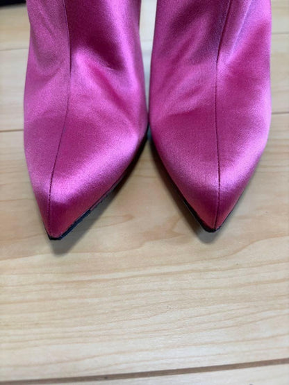 PRADA Shoes Pumps Heel EU 37.0 US 7.0 Satin Pink Authentic