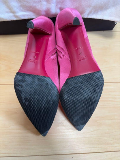 PRADA Shoes Pumps Heel EU 37.0 US 7.0 Satin Pink Authentic