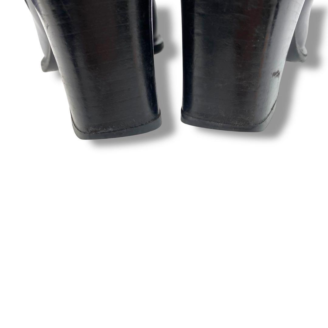 PRADA Shoes Pumps Heel Loafers EU 36 US 6 Leather Black Authentic