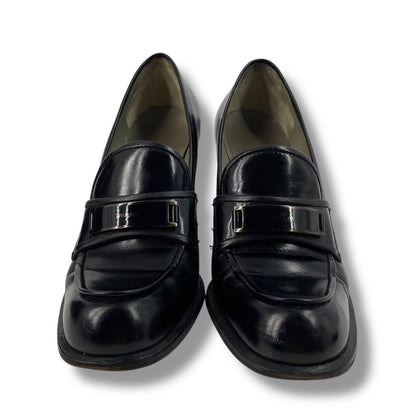 PRADA Shoes Pumps Heel Loafers EU 36 US 6 Leather Black Authentic