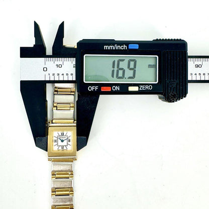 Saint Laurent Quartz Watch Wristwatch Logo Gold Silver Women's Authentic