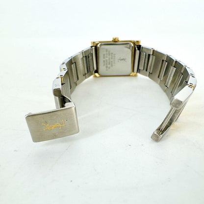 Saint Laurent Quartz Watch Wristwatch Logo Gold Silver Women's Authentic