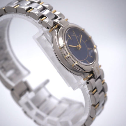 Saint Laurent Quartz Watch Wristwatch YSL Cassandra Navy Blue Silver Women's