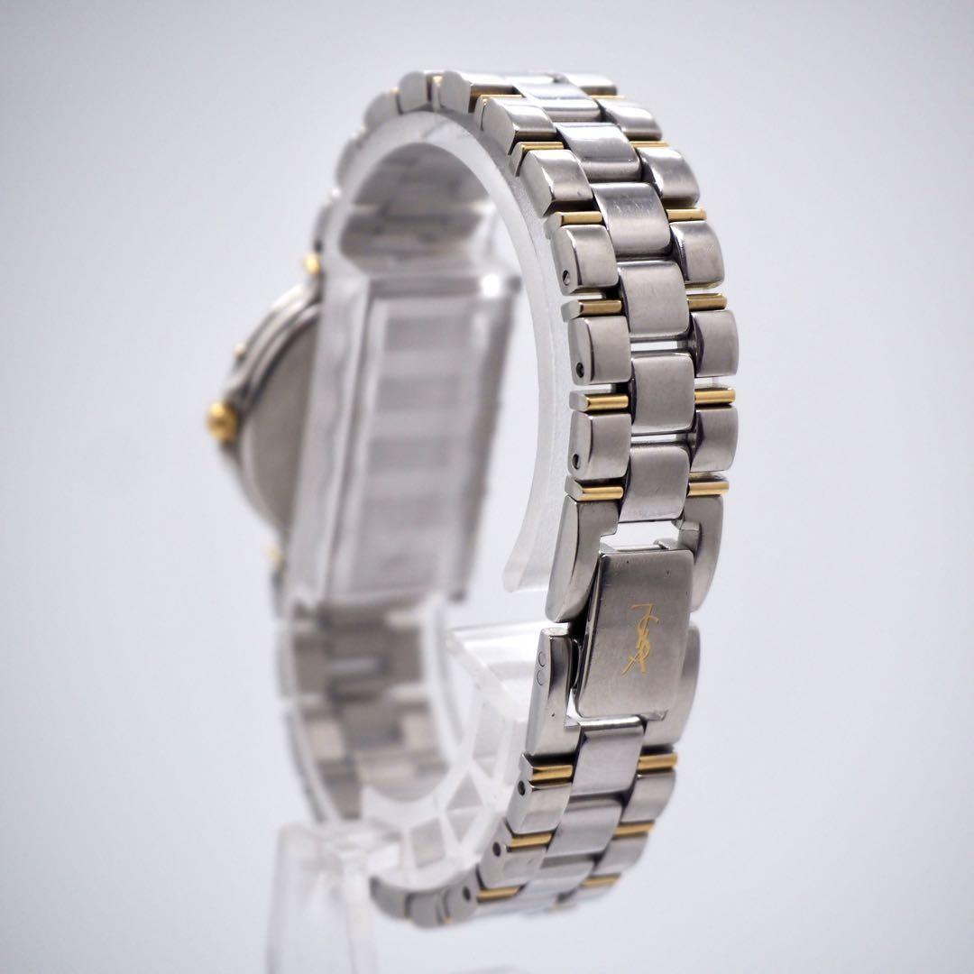 Saint Laurent Quartz Watch Wristwatch YSL Cassandra Navy Blue Silver Women's