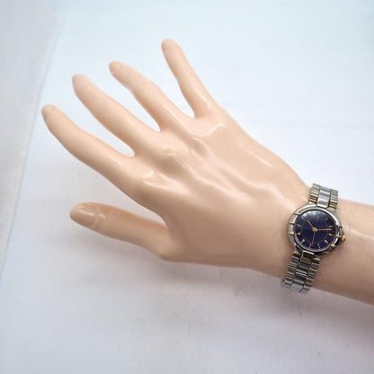 Saint Laurent Quartz Watch Wristwatch YSL Cassandra Navy Blue Silver Women's