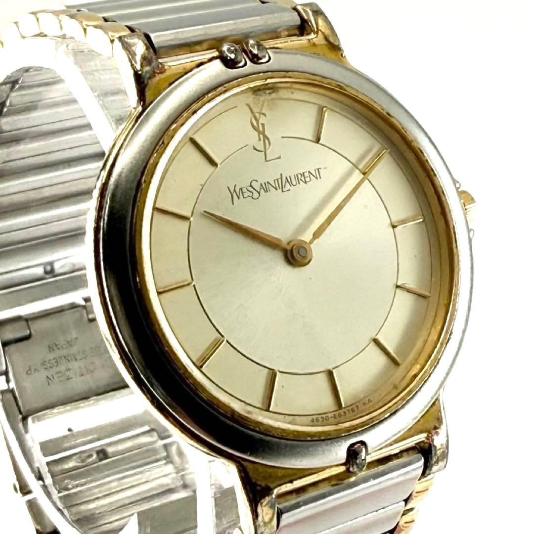 Saint Laurent Quartz Watch Wristwatch YSL Cassandra Logo Gold Silver Women's