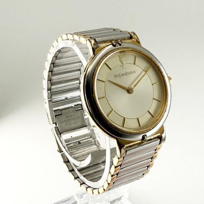 Saint Laurent Quartz Watch Wristwatch YSL Cassandra Logo Gold Silver Women's