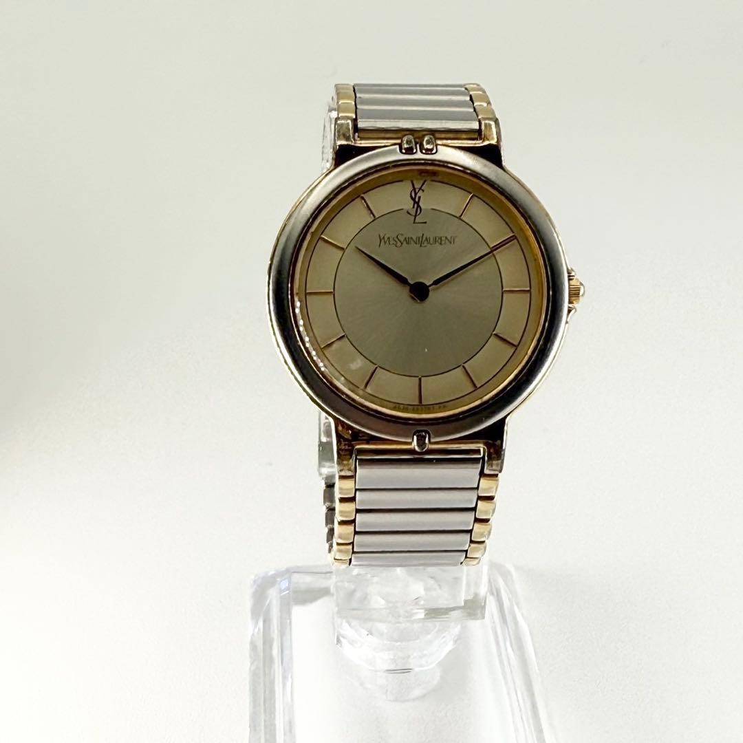 Saint Laurent Quartz Watch Wristwatch YSL Cassandra Logo Gold Silver Women's