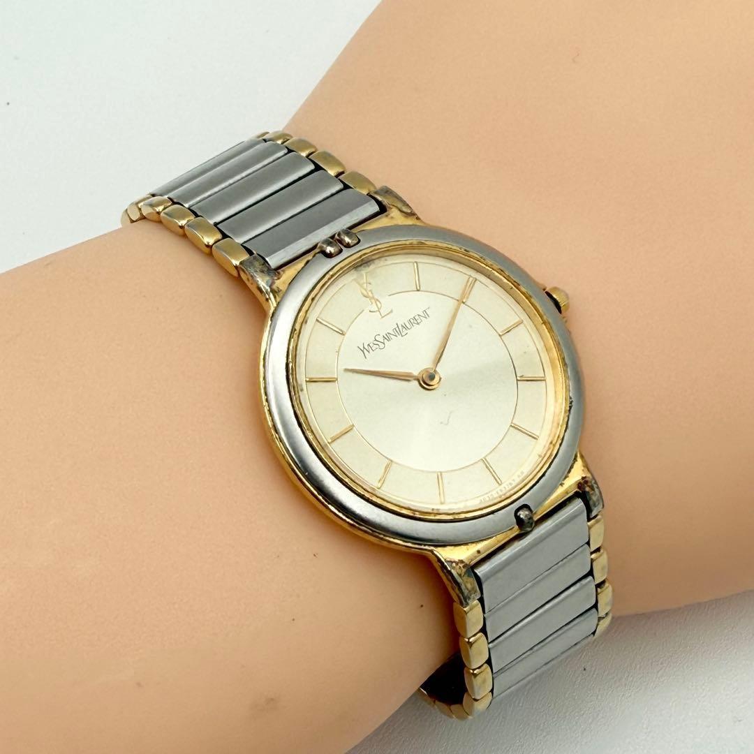 Saint Laurent Quartz Watch Wristwatch YSL Cassandra Logo Gold Silver Women's