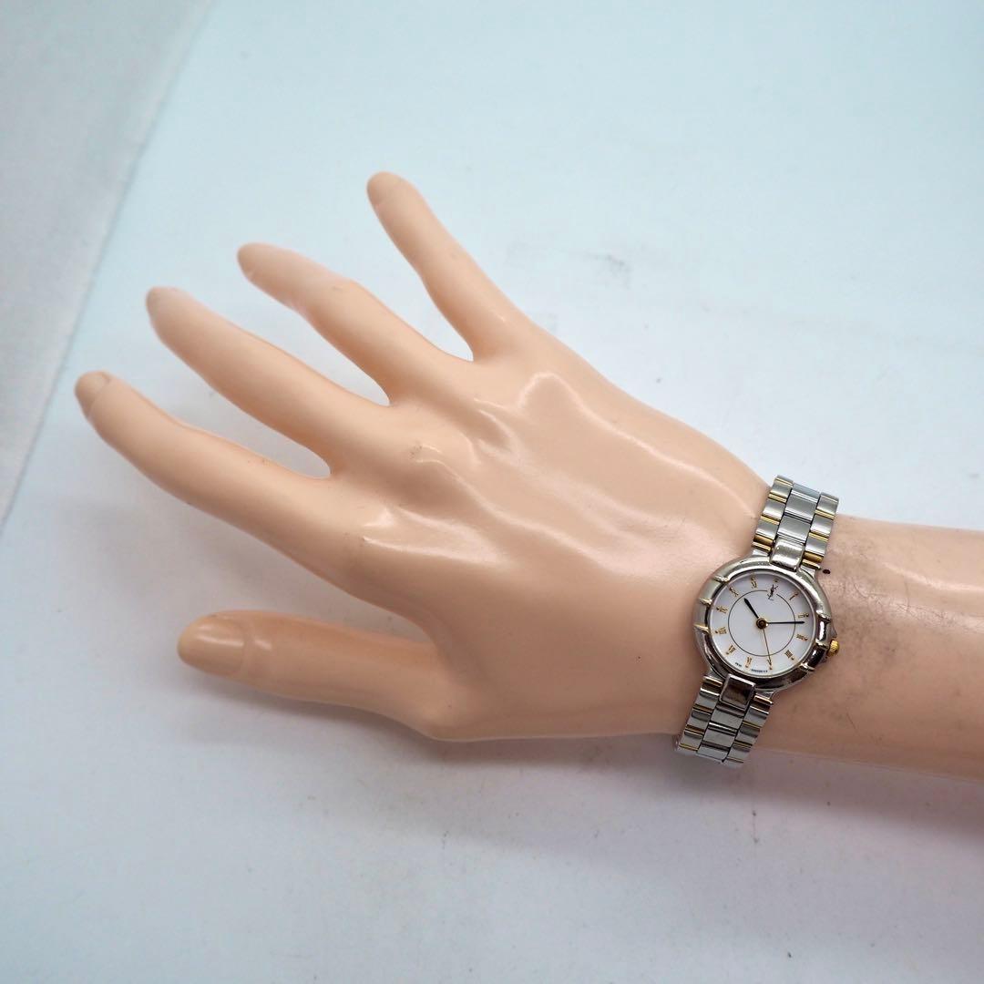 Saint Laurent Quartz Watch Wristwatch YSL Cassandra Gold Silver Women's Auth