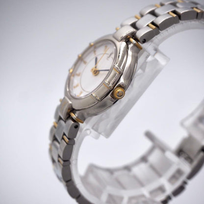 Saint Laurent Quartz Watch Wristwatch YSL Cassandra Gold Silver Women's Auth