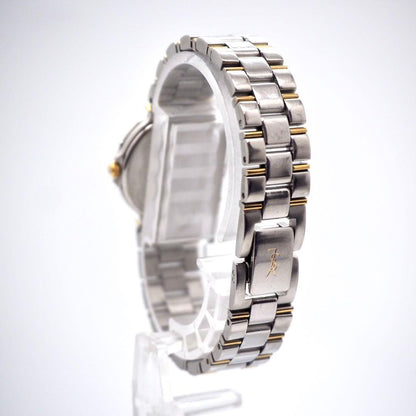 Saint Laurent Quartz Watch Wristwatch YSL Cassandra Gold Silver Women's Auth