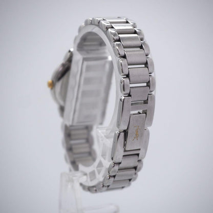 Saint Laurent Quartz Watch Wristwatch YSL Cassandra Gold Silver Women's Auth