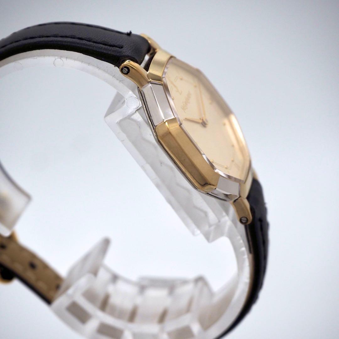 Saint Laurent Quartz Watch Wristwatch YSL Cassandra Champagne Gold Women's Auth