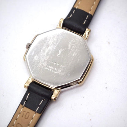 Saint Laurent Quartz Watch Wristwatch YSL Cassandra Champagne Gold Women's Auth