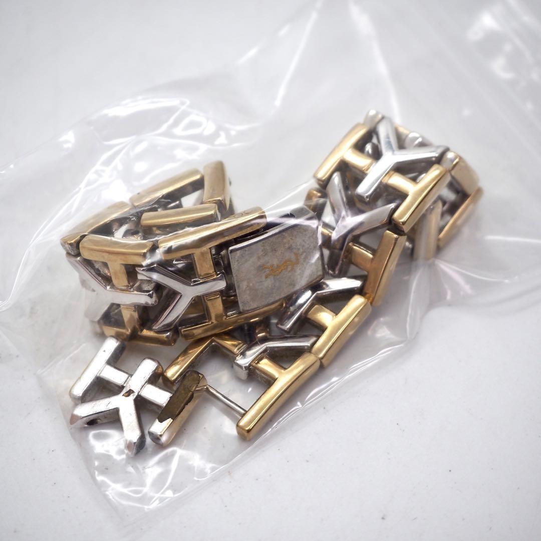 Saint Laurent Quartz Watch Wristwatch YSL Cassandra Champagne Gold Women's Auth