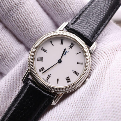 Saint Laurent Quartz Watch Wristwatch YSL Cassandra Silver Women's Auth