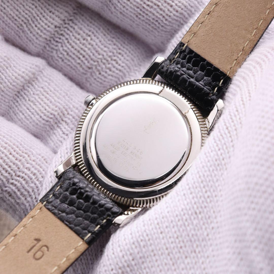 Saint Laurent Quartz Watch Wristwatch YSL Cassandra Silver Women's Auth