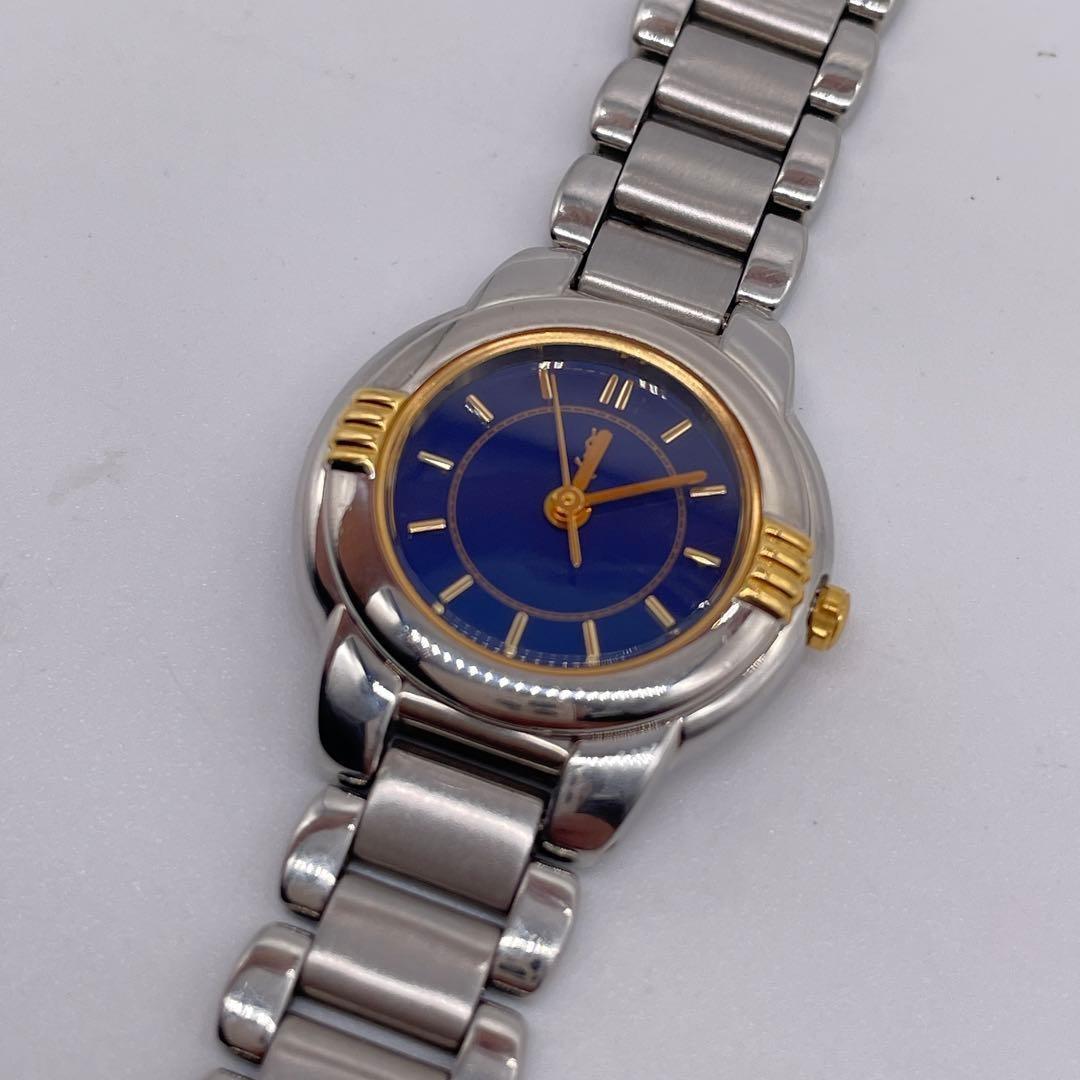 Saint Laurent Quartz Watch Wristwatch YSL Cassandra Navy Gold Women's Auth