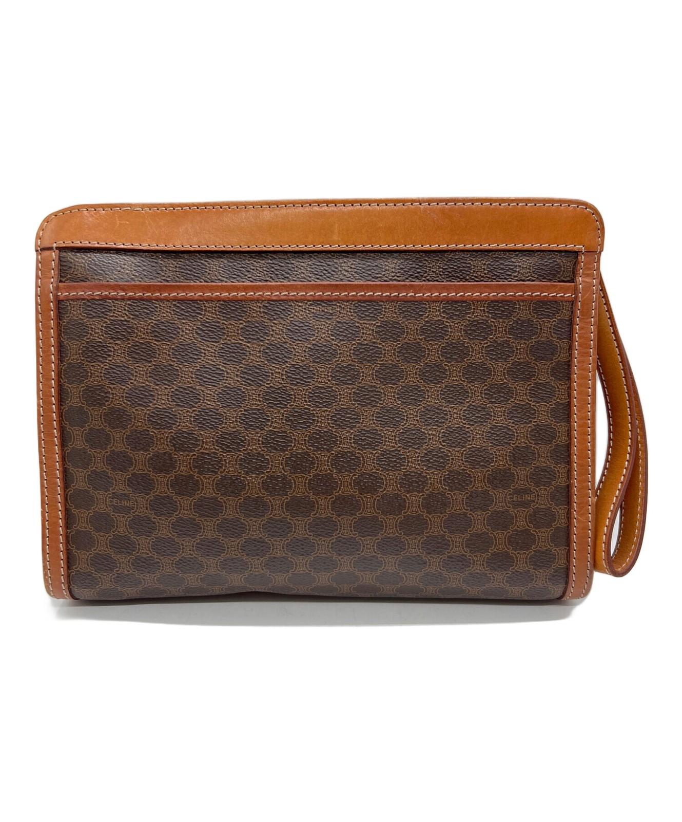 CELINE Clutch Bag Second Bag Macadam Brown Authentic