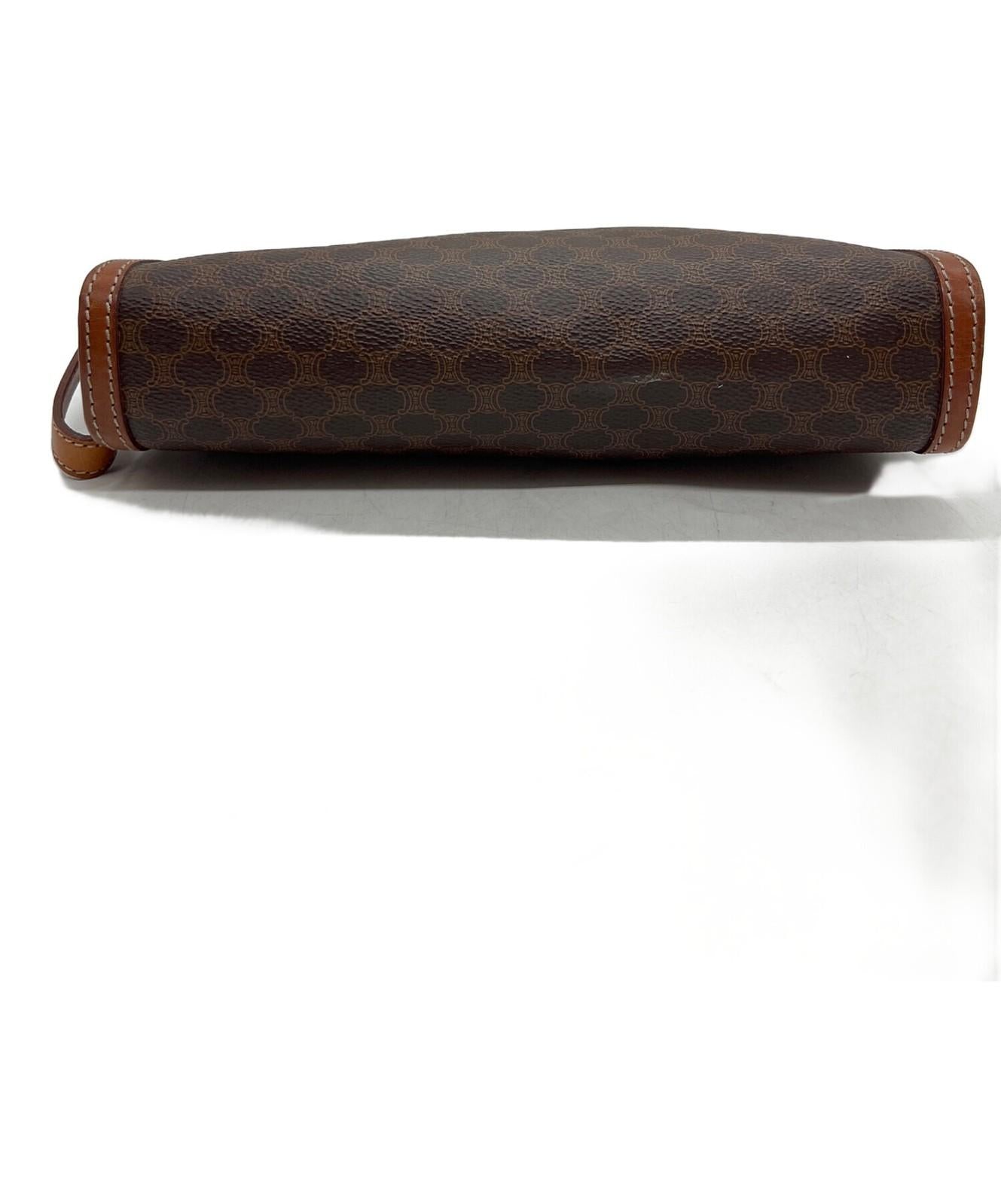 CELINE Clutch Bag Second Bag Macadam Brown Authentic