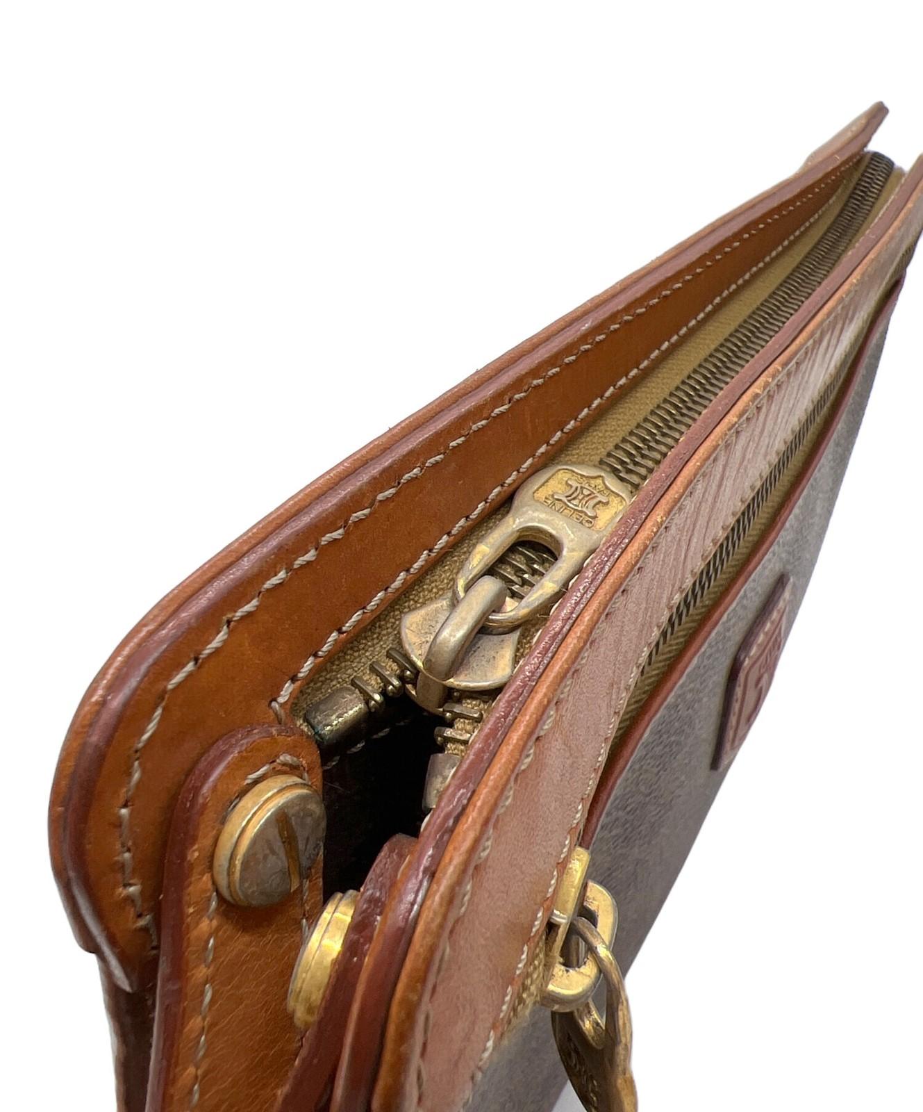 CELINE Clutch Bag Second Bag Macadam Brown Authentic