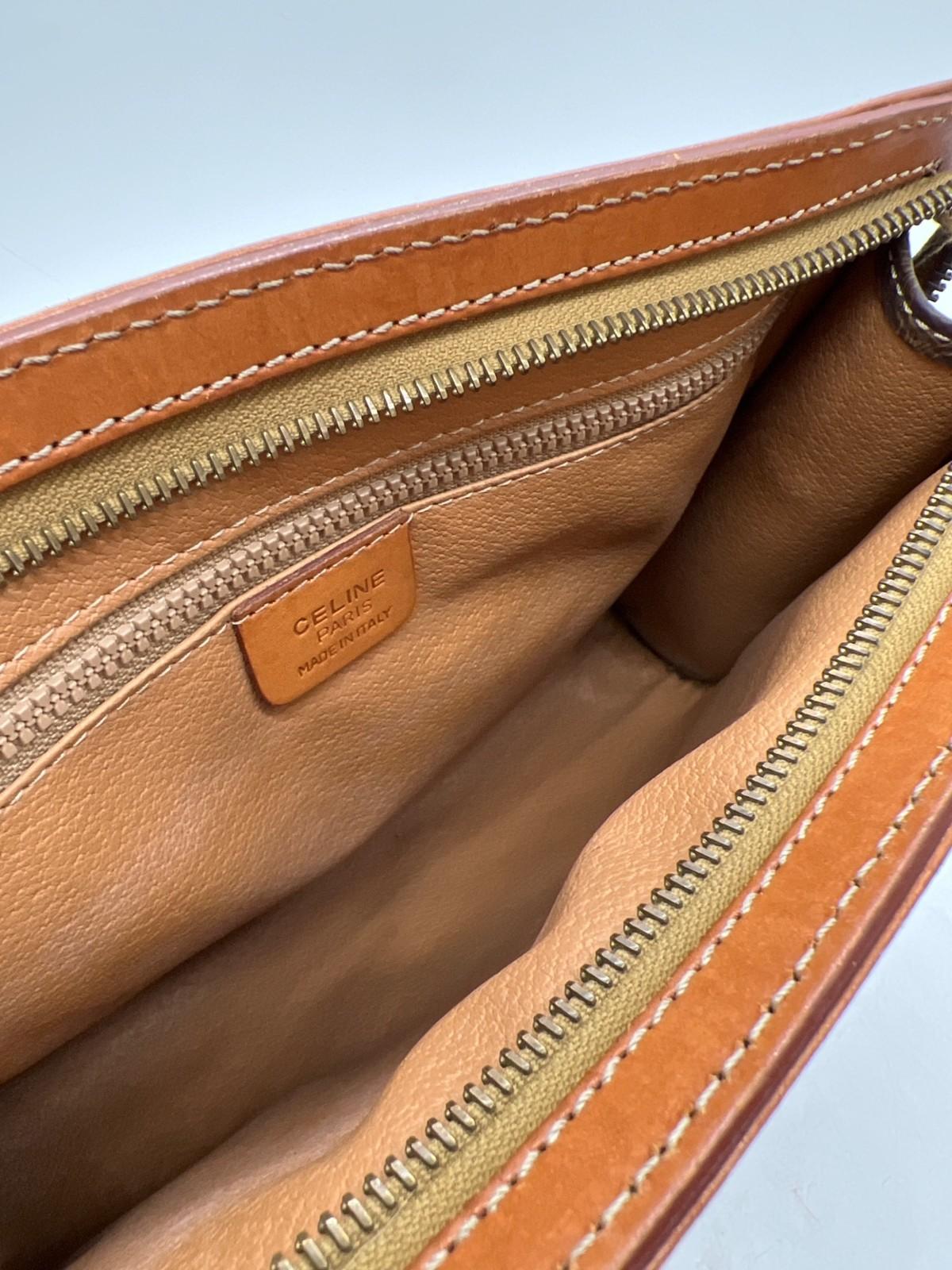 CELINE Clutch Bag Second Bag Macadam Brown Authentic