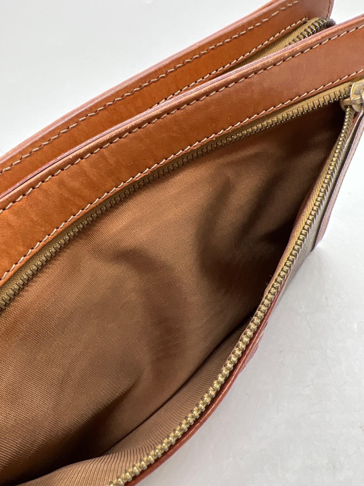 CELINE Clutch Bag Second Bag Macadam Brown Authentic