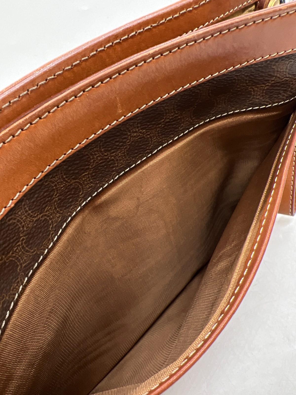 CELINE Clutch Bag Second Bag Macadam Brown Authentic