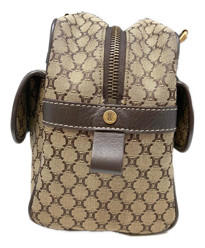 CELINE Hand Bag Tote Purse Macadam Brown Beige Authentic