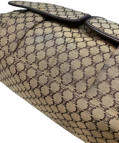 CELINE Hand Bag Tote Purse Macadam Brown Beige Authentic