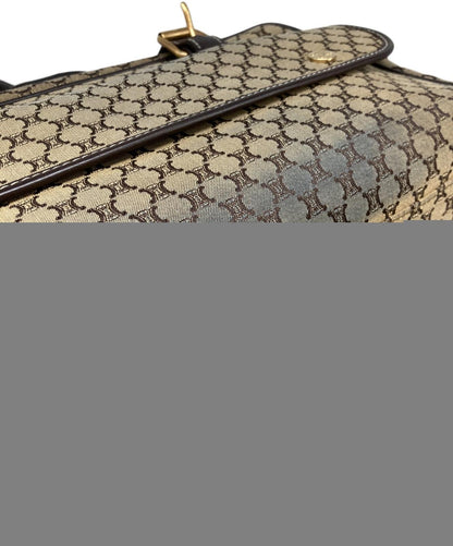 CELINE Hand Bag Tote Purse Macadam Brown Beige Authentic