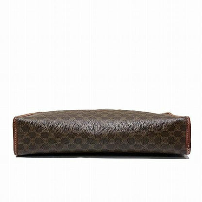 CELINE Clutch Bag Second Bag Macadam PVC Leather Brown Authentic