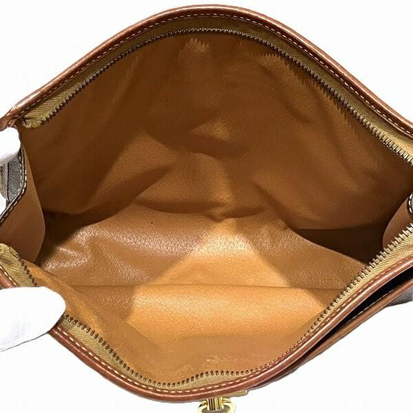 CELINE Clutch Bag Second Bag Macadam PVC Leather Brown Authentic