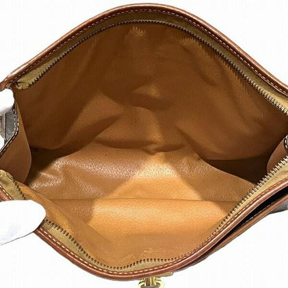 CELINE Clutch Bag Second Bag Macadam PVC Leather Brown Authentic