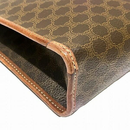 CELINE Clutch Bag Second Bag Macadam PVC Leather Brown Authentic