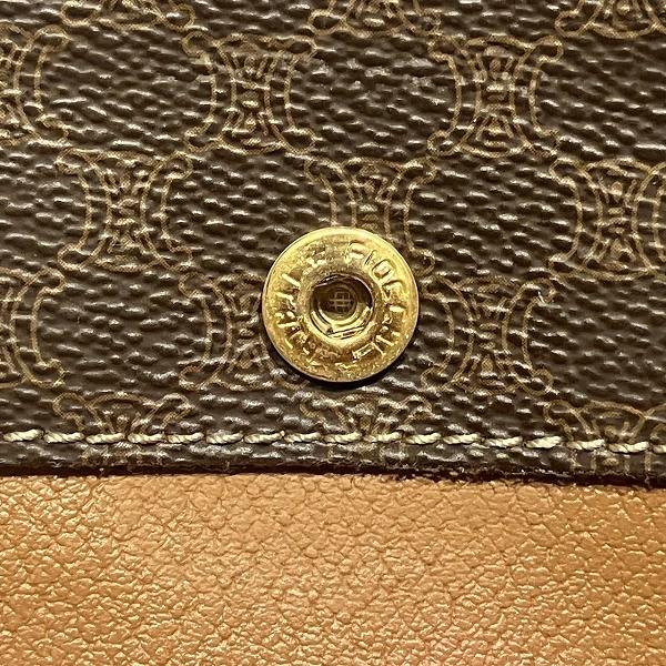 CELINE Clutch Bag Second Bag Macadam PVC Leather Brown Authentic