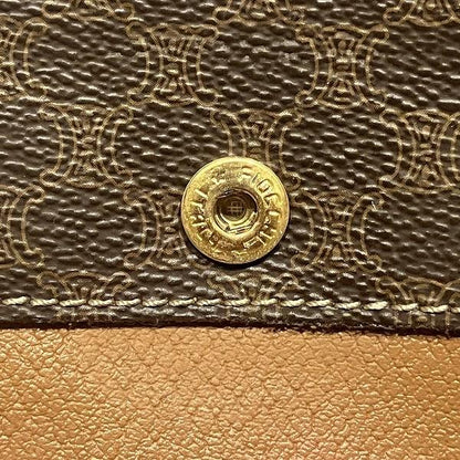 CELINE Clutch Bag Second Bag Macadam PVC Leather Brown Authentic